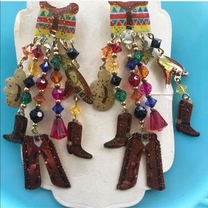 Funky urban cowgirl vintage earrings boho